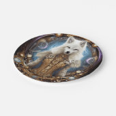 Assiettes En Carton Steampunk Whimsical charmant loup blanc (Angle)