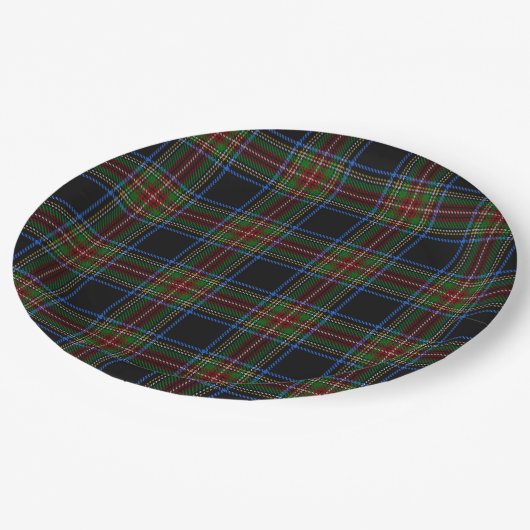 Assiettes En Carton Stewart Black Tartan (Angle)