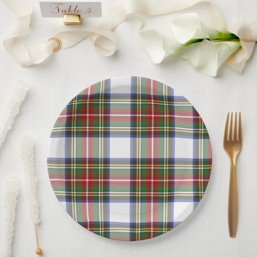Assiettes En Carton Stewart Royal Dress Plaid Scottish Motif (Mariage)