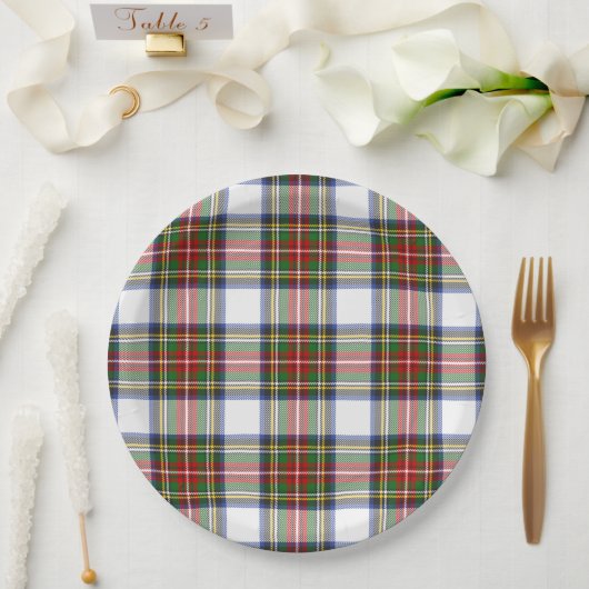 Assiettes En Carton Stewart Royal Robe Plaid Scottish Symétrie (Mariage)