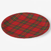 Assiettes En Carton Stewart / Stuart tartan rouge vert plaid (Angle)