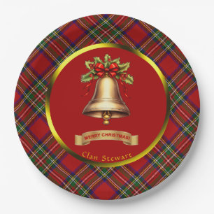 Assiettes En Carton Stewart Tartan Noël personnalisé