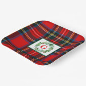 Assiettes En Carton Stewart Xmas Plaid MONOGRAM Wreath SQ peint à la m (Angulaire)