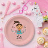 Assiettes En Carton Stick Figure Girl C'est mon anniversaire (Fête)