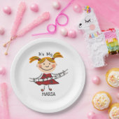 Assiettes En Carton Stick Figure Girl C'est mon anniversaire (Fête)