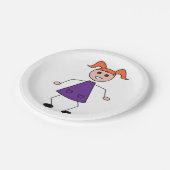 Assiettes En Carton Stick Girl (Angle)