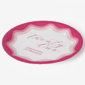 Assiettes En Carton Sticker Curly Wavy Pink 21e Anniversaire (Angle)