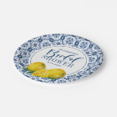 Assiettes En Carton Sticker en Mariage citron bleu italien carrelage (Angle)