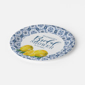 Assiettes En Carton Sticker en Mariage citron bleu italien carrelage (Angle)