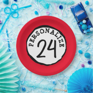 Assiettes En Carton Sticker rond classique en forme de texte personnal