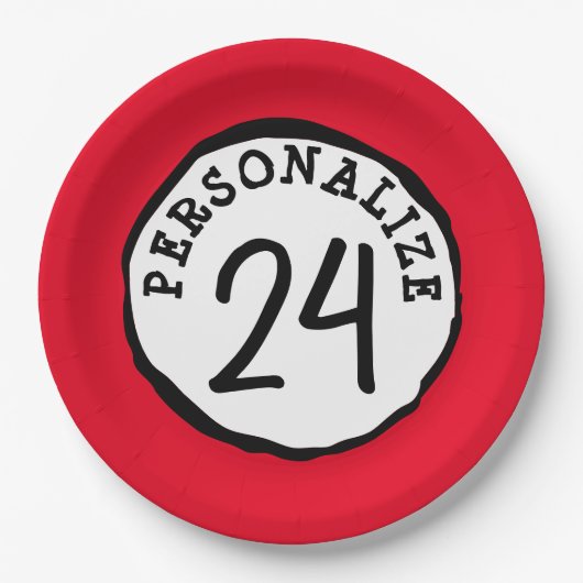 Assiettes En Carton Sticker rond classique en forme de texte personnal (Devant)