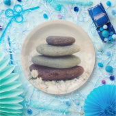 Assiettes En Carton Stones empilées Méditative Cairn (Fête)