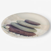 Assiettes En Carton Stones empilées Méditative Cairn (Angle)