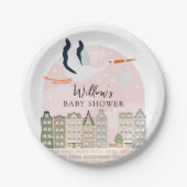Assiettes En Carton Stork Boho Baby shower Baby Sprinkle Décor (Devant)