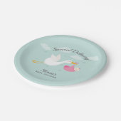 Assiettes En Carton Stork Rose Girl Baby Baby shower Bundle (Angle)