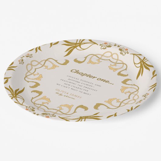 Assiettes En Carton Storybook notre prochain chapitre baby shower cont (Angle)