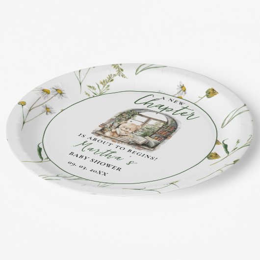 Assiettes En Carton Storybook Un nouveau chapitre sur commence Baby sh (Angle)