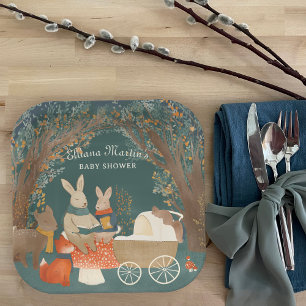 Assiettes En Carton Storybook Woodland Friends Baby shower