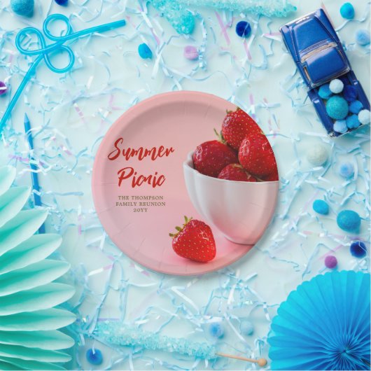 Assiettes En Carton Strawberries Photo Summer Picnic Family Reunion (Fête)