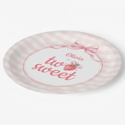Assiettes En Carton Strawberries Two Sweet 2nd Birthday (Angle)