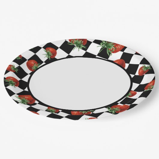 Assiettes En Carton Strawberry (Angle)