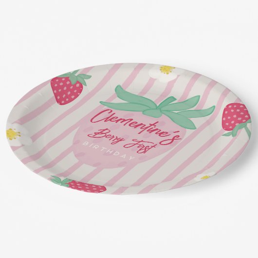 Assiettes En Carton Strawberry Berry First Paper Plate (Angle)
