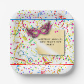 Assiettes En Carton Streamers & Confetti Soirée du Nouvel An (Recto)