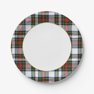 Assiettes En Carton Stress Stewart Tartan Plaque de papier plaqué