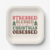 Assiettes En Carton Stressé, béni et observé à Noël (Recto)