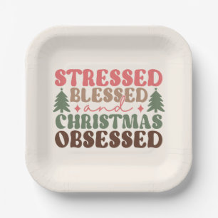 Assiettes En Carton Stressé, béni et observé à Noël