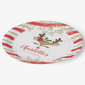 Assiettes En Carton Strike de neige dorée pour l'anniversaire des renn (Angle)