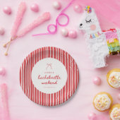 Assiettes En Carton Striped Coquette Bow Bachelorette Weekend (Fête)