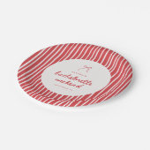 Assiettes En Carton Striped Coquette Bow Bachelorette Weekend (Angle)