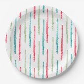 Assiettes En Carton Stripes Flute Multi Couleur Musique Thème (Devant)