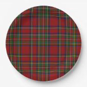Assiettes En Carton Stuart Plaid Tartan Christmas (Devant)