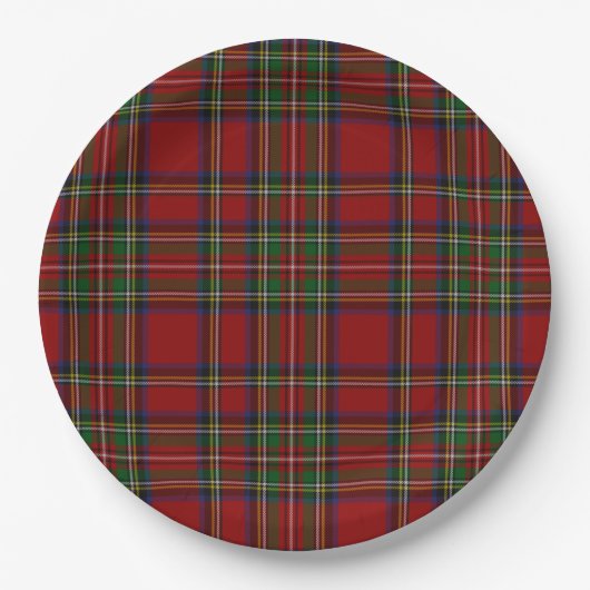 Assiettes En Carton Stuart Plaid Tartan Christmas (Devant)
