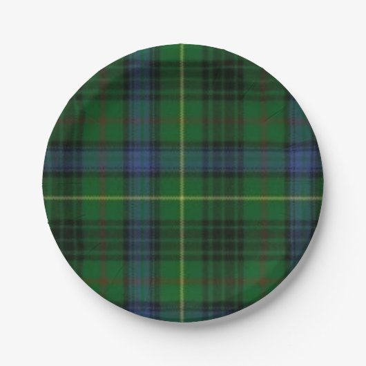 Assiettes En Carton Stuart Tartan écossais (Devant)
