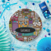 Assiettes En Carton Studio d'enregistrement des périphériques rétroact (Fête)