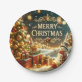 Assiettes En Carton stunning Merry Christmas (Devant)