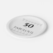 Assiettes En Carton Style 50 & Fabuleux Typographie Argent Noir (Angle)