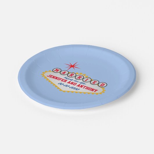 Assiettes En Carton Style Affiche de bienvenue Vegas Personnaliser (Angle)