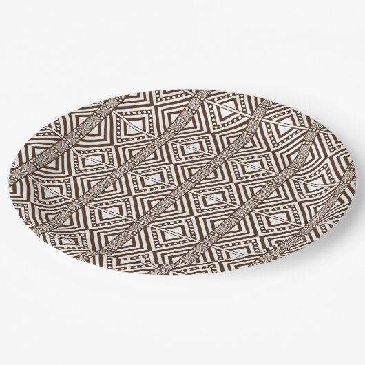Assiettes En Carton Style africain Motif sans faille. Papier couleur b (Angle)