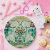 Assiettes En Carton Style Art Nouveau Acanthus Feuilles Bouquet Fleurs (Fête)