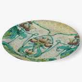 Assiettes En Carton Style Art Nouveau Acanthus Feuilles Bouquet Fleurs (Angle)