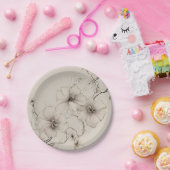 Assiettes En Carton Style Boho Beige élégant Motif Floral (Fête)