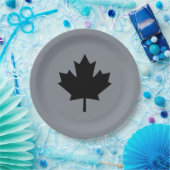 Assiettes En Carton Style canadien de feuille d'érable noire (Fête)
