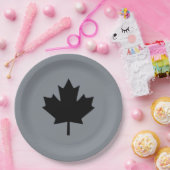 Assiettes En Carton Style canadien de feuille d'érable noire (Fête)