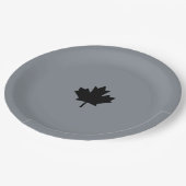 Assiettes En Carton Style canadien de feuille d'érable noire (Angle)