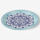 Assiettes En Carton Style Chine bleue avec des créatures (Angle)