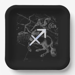 Assiettes En Carton Style Chrome Sagittarius Zodiac Connexion Hevelius
